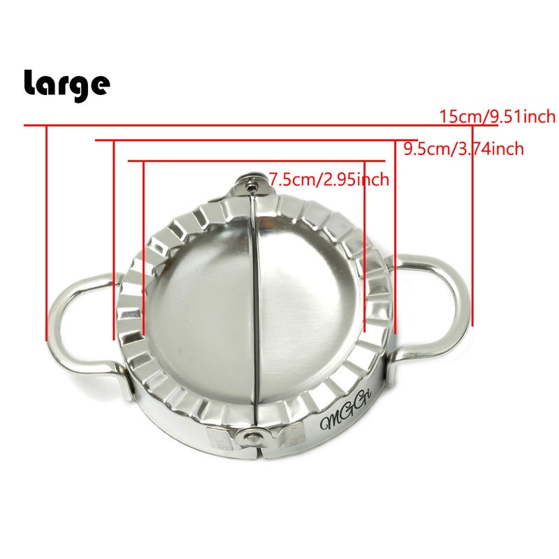 MGGi Stainless Steel Dumpling Maker, Pie Gyoza Empanada Press Mold, Ravioli Dumpling Mould Pastry Tools, 1 Set, Small+Big - Image 5